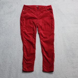 J. McLaughlin Pants Womans 10 Red Velour Tapered Stretch 32x26